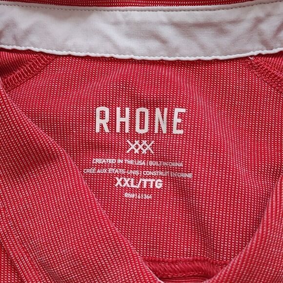 Rhone Men's Size XXL Tomato Red Delta Pique Polo Shirt - Picture 7 of 13